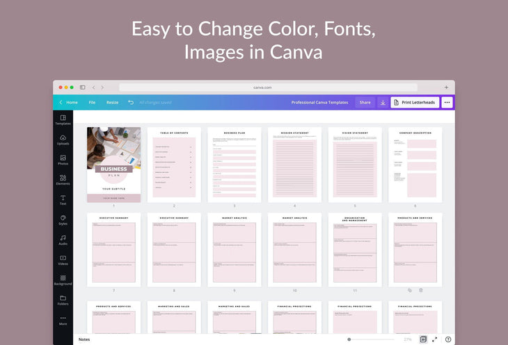 Ladystrategist Business Plan Canva Template instagram canva templates social media templates etsy free canva templates