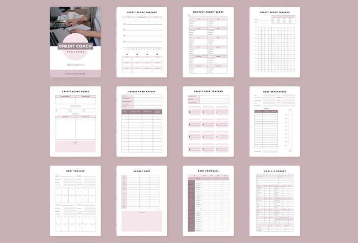 Ladystrategist Credit Coach Trackers Bundle Canva Template instagram canva templates social media templates etsy free canva templates