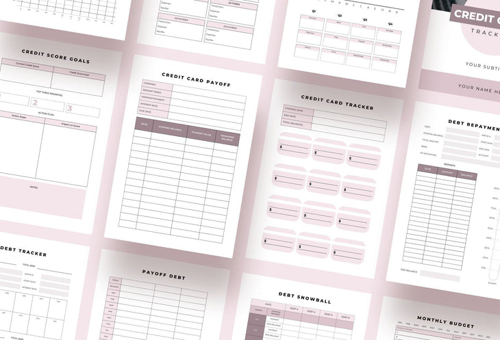 Ladystrategist Credit Coach Trackers Bundle Canva Template instagram canva templates social media templates etsy free canva templates