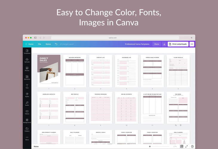 Ladystrategist Direct Sales MLM Planner Canva Template instagram canva templates social media templates etsy free canva templates