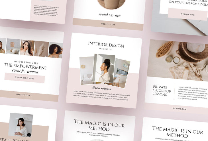 Ladystrategist Dust Pink Facebook Group Posts Templates instagram canva templates social media templates etsy free canva templates