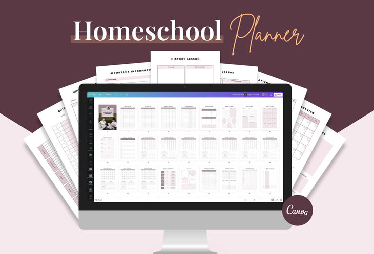 Ladystrategist Homeschool Planner Canva Template instagram canva templates social media templates etsy free canva templates