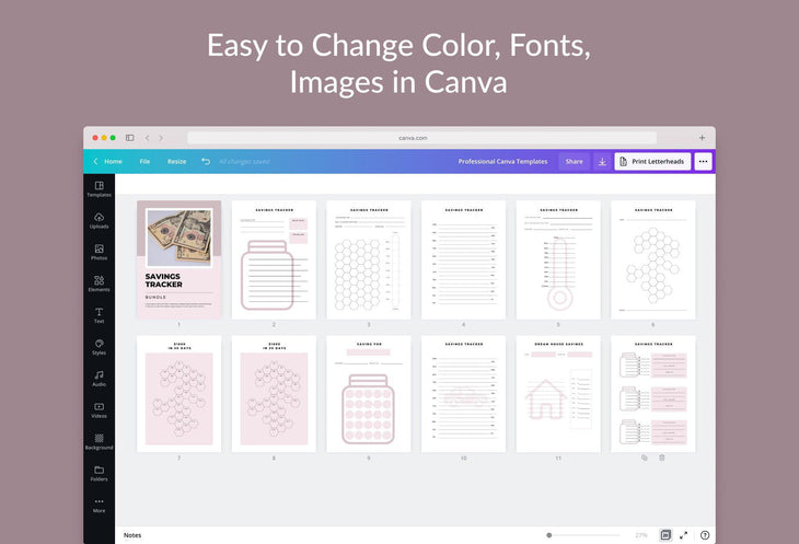 Ladystrategist Savings Planner Canva Template instagram canva templates social media templates etsy free canva templates