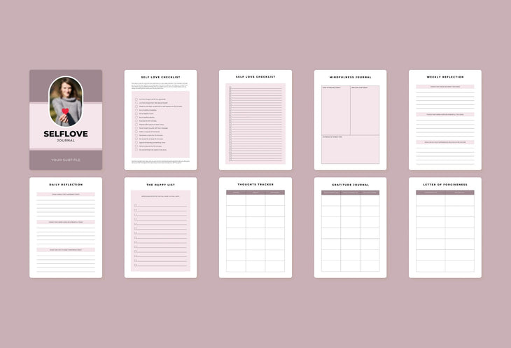 Ladystrategist Self Love Journal Planner Canva Template instagram canva templates social media templates etsy free canva templates