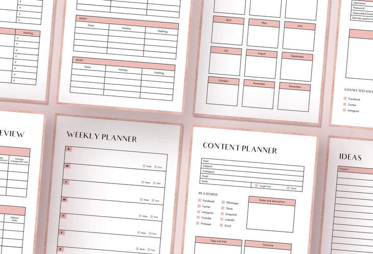 Ladystrategist 10 Page Brand and Social Media Plan Canva Template instagram canva templates social media templates etsy free canva templates