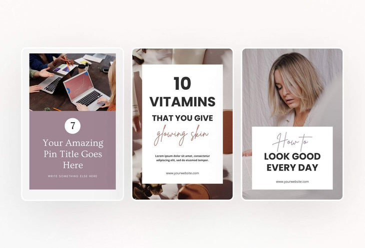 Ladystrategist 14 Modern Pinterest Templates for Bloggers and Coaches in All Industries - Editable Canva Template instagram canva templates social media templates etsy free canva templates