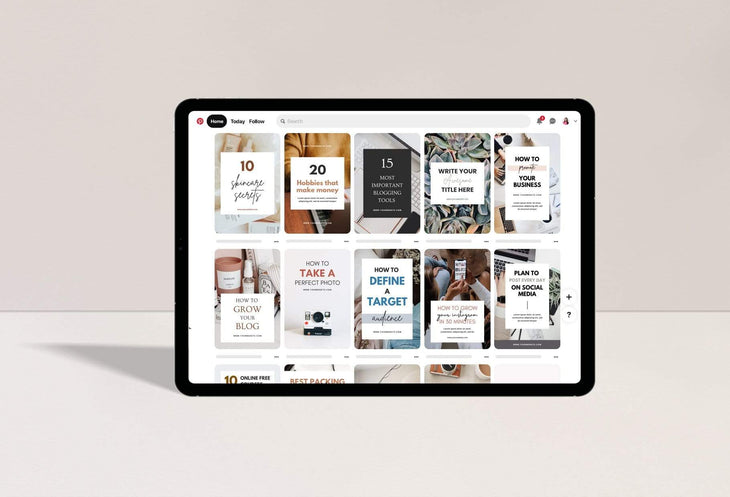 Ladystrategist 14 Modern Pinterest Templates for Bloggers and Coaches in All Industries - Editable Canva Template Pack 02 instagram canva templates social media templates etsy free canva templates