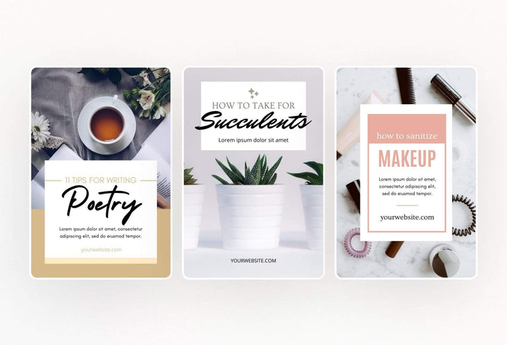 Ladystrategist 14 Modern Pinterest Templates for Bloggers and Coaches in All Industries - Editable Canva Template Pack 04 instagram canva templates social media templates etsy free canva templates