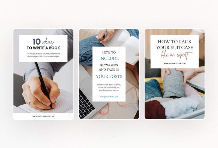 Ladystrategist 14 Modern Pinterest Templates for Bloggers and Coaches in All Industries - Editable Canva Template Pack 04 instagram canva templates social media templates etsy free canva templates