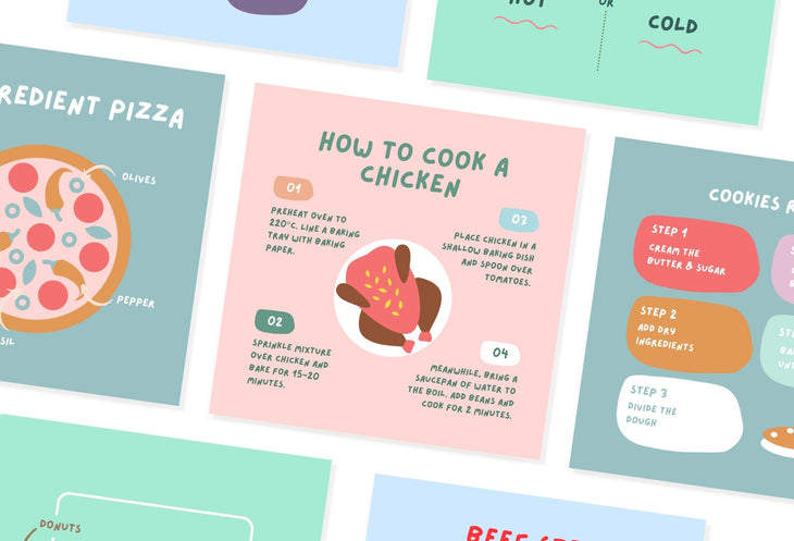 Ladystrategist 20 Cook Infographics Instagram Posts Fully Editable Canva Templates instagram canva templates social media templates etsy free canva templates