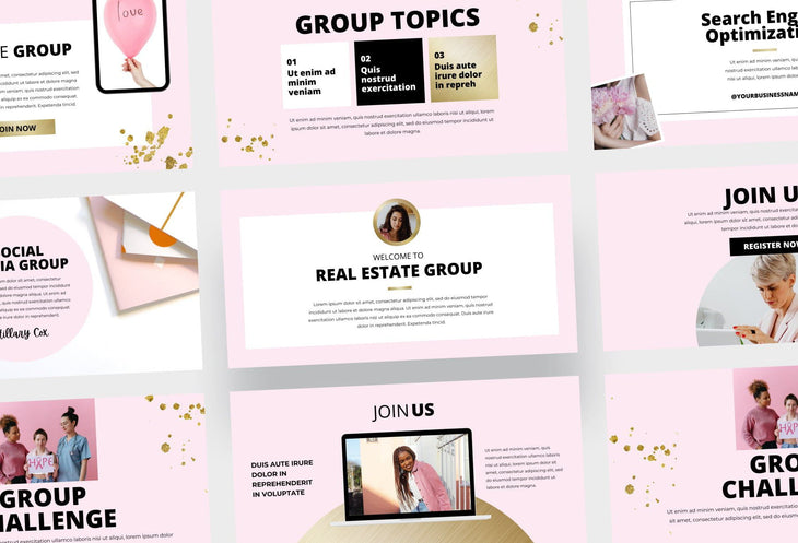Ladystrategist 20 Facebook Group Banner Pink and Chic Canva Templates instagram canva templates social media templates etsy free canva templates