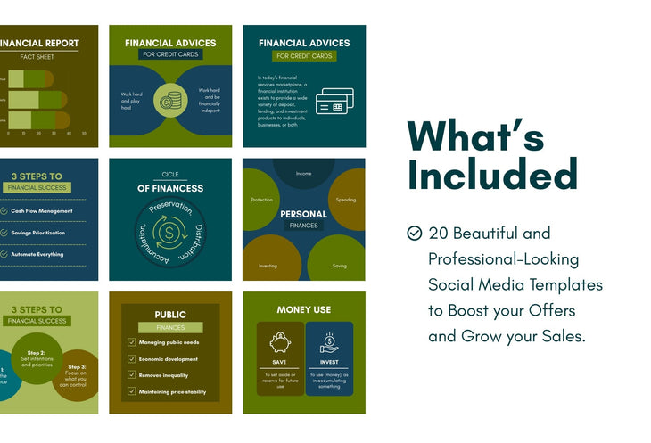 Ladystrategist 20 Finances Infographics Instagram Posts Fully Editable Canva Templates instagram canva templates social media templates etsy free canva templates