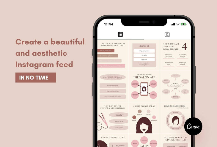 Ladystrategist 20 Hairstyle Tips and Infographics - Instagram Engagement Posts - Fully Editable Canva Templates instagram canva templates social media templates etsy free canva templates