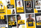 Ladystrategist 20 Power Yellow Instagram Reel Covers Gym Canva Templates instagram canva templates social media templates etsy free canva templates