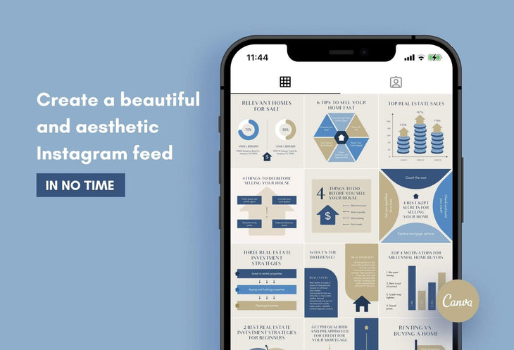 Ladystrategist 20 Real Estate Tips and Infographics - Instagram Engagement Posts - Fully Editable Canva Templates instagram canva templates social media templates etsy free canva templates
