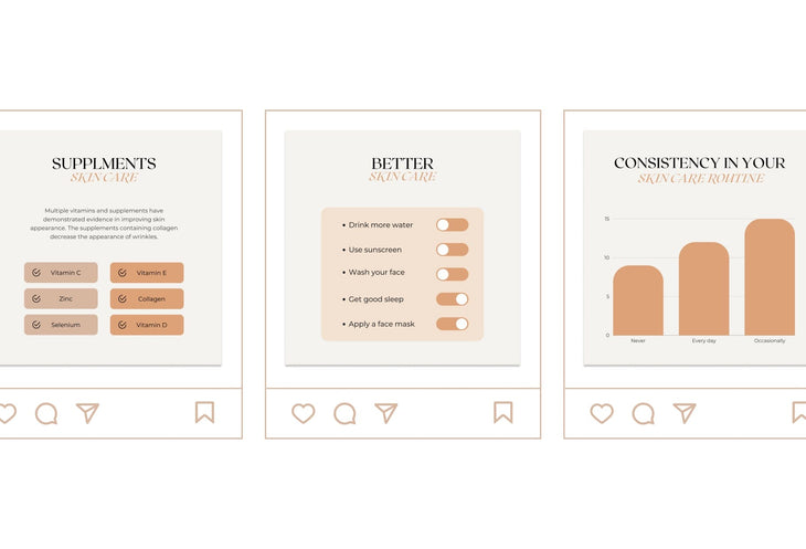Ladystrategist 20 Skin Care Infographics Instagram Posts Fully Editable Canva Templates instagram canva templates social media templates etsy free canva templates