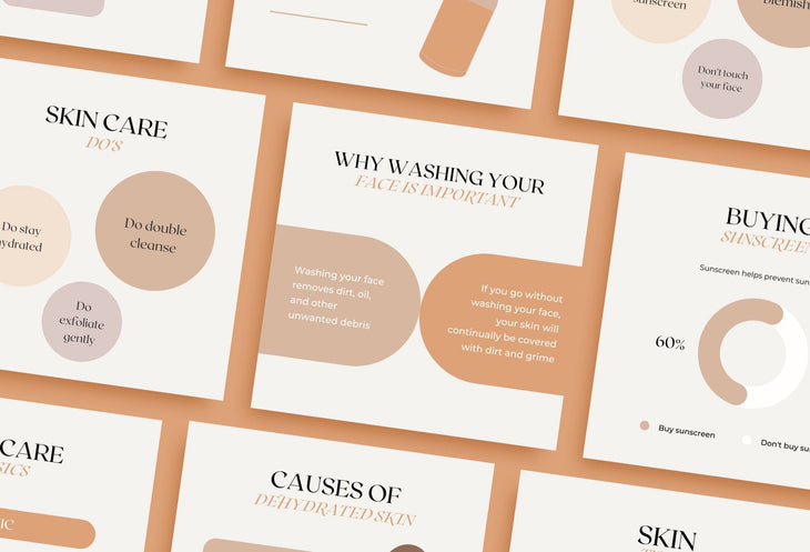 Ladystrategist 20 Skin Care Infographics Instagram Posts Fully Editable Canva Templates instagram canva templates social media templates etsy free canva templates