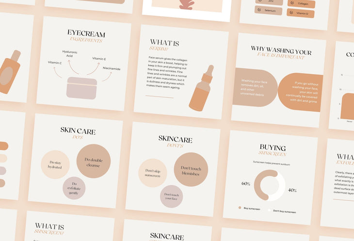 Ladystrategist 20 Skin Care Infographics Instagram Posts Fully Editable Canva Templates instagram canva templates social media templates etsy free canva templates