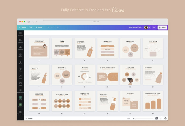 Ladystrategist 20 Skin Care Infographics Instagram Posts Fully Editable Canva Templates instagram canva templates social media templates etsy free canva templates