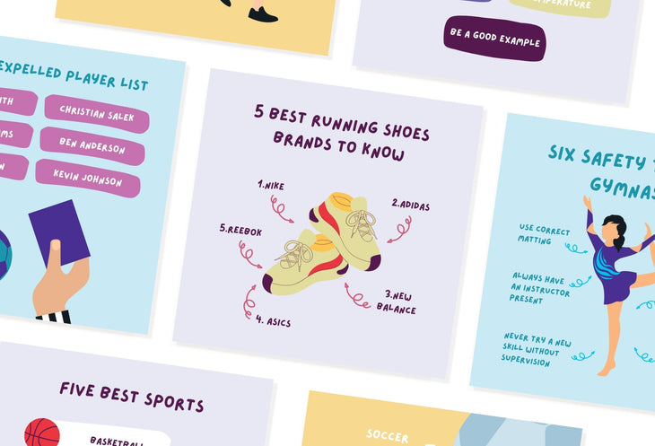 Ladystrategist 20 Sport Infographics Instagram Posts Fully Editable Canva Templates instagram canva templates social media templates etsy free canva templates