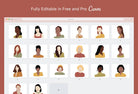 Ladystrategist 20 Unique Abstract Female Illustrations Fully Editable in Canva instagram canva templates social media templates etsy free canva templates
