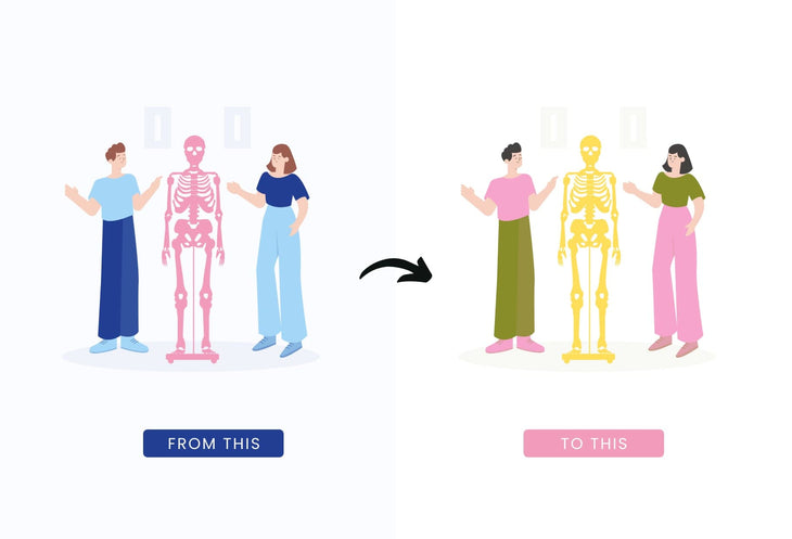 Ladystrategist 20 Unique Anatomy Scenes Illustrations Fully Editable in Canva instagram canva templates social media templates etsy free canva templates