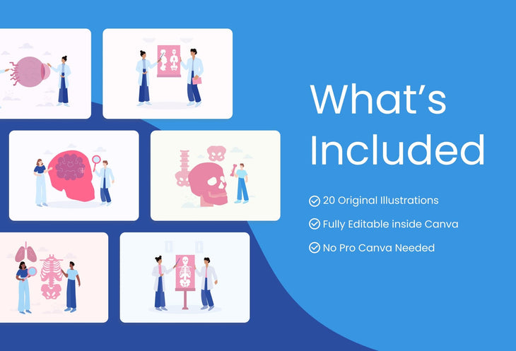 Ladystrategist 20 Unique Anatomy Scenes Illustrations Fully Editable in Canva instagram canva templates social media templates etsy free canva templates