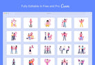 Ladystrategist 20 Unique Breast Cancer Awareness Illustrations Fully Editable in Canva instagram canva templates social media templates etsy free canva templates