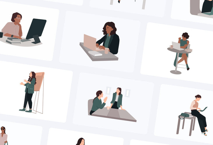 Ladystrategist 20 Unique Business Female Illustrations Fully Editable in Canva instagram canva templates social media templates etsy free canva templates