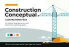 Ladystrategist 20 Unique Construction Conceptual Illustrations Fully Editable in Canva instagram canva templates social media templates etsy free canva templates