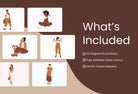 Ladystrategist 20 Unique Cute Bohemian Illustrations Fully Editable in Canva instagram canva templates social media templates etsy free canva templates