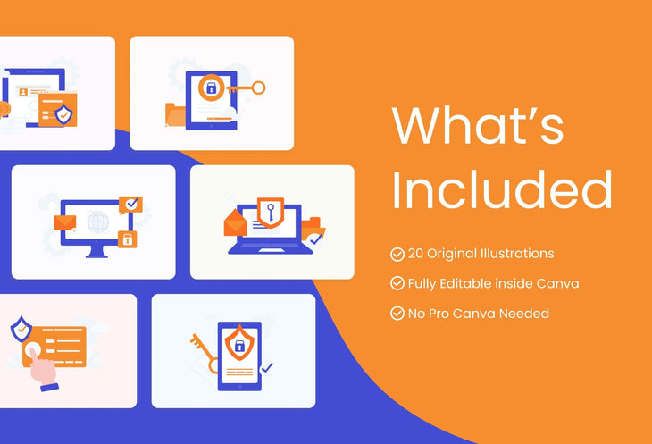 Ladystrategist 20 Unique Cybersecurity Conceptual Illustrations Fully Editable in Canva instagram canva templates social media templates etsy free canva templates