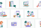 Ladystrategist 20 Unique E-Learning Conceptual Illustrations Fully Editable in Canva instagram canva templates social media templates etsy free canva templates