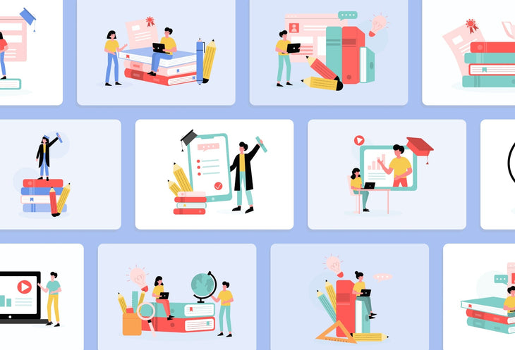 Ladystrategist 20 Unique Education Illustrations Fully Editable in Canva Pack 02 instagram canva templates social media templates etsy free canva templates