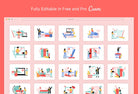 Ladystrategist 20 Unique Education Illustrations Fully Editable in Canva Pack 02 instagram canva templates social media templates etsy free canva templates