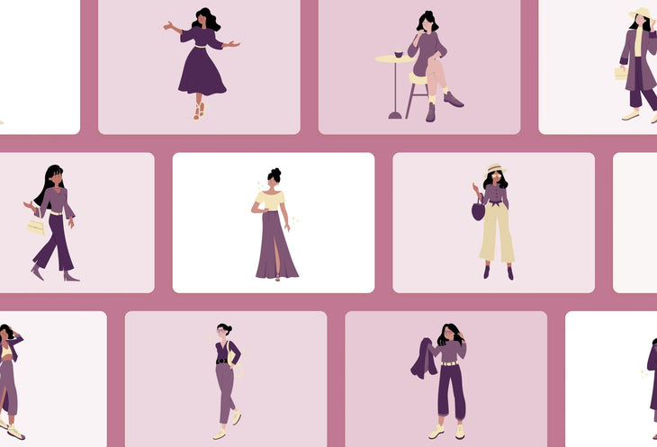 Ladystrategist 20 Unique Fashion Illustrations - Fully Editable in Canva instagram canva templates social media templates etsy free canva templates