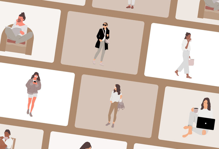 Ladystrategist 20 Unique Female Everyday Illustrations Fully Editable in Canva instagram canva templates social media templates etsy free canva templates