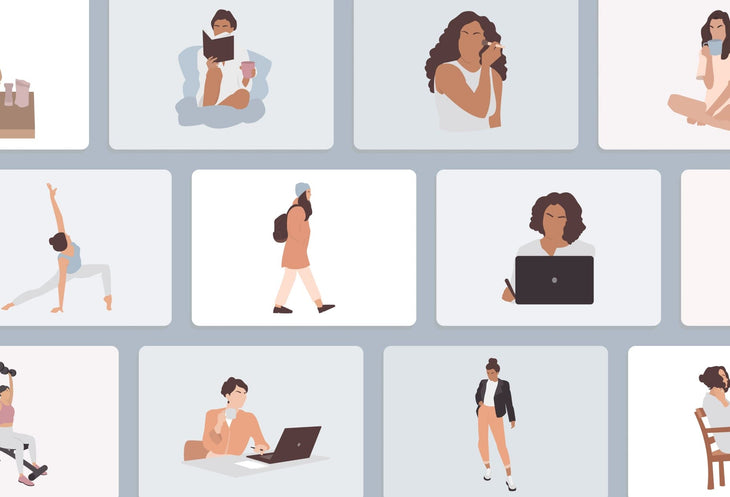 Ladystrategist 20 Unique Female Everyday Illustrations Fully Editable in Canva V2 instagram canva templates social media templates etsy free canva templates