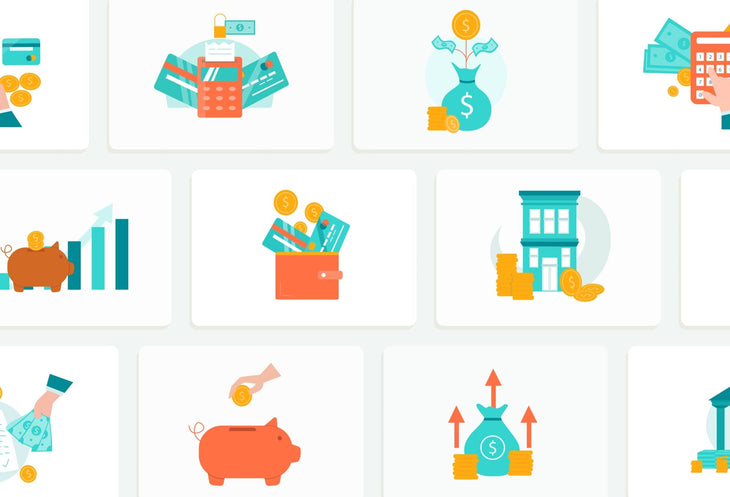Ladystrategist 20 Unique Finance Illustrations Fully Editable in Canva instagram canva templates social media templates etsy free canva templates