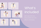 Ladystrategist 20 Unique Fitness Illustrations - Fully Editable in Canva instagram canva templates social media templates etsy free canva templates