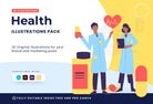 Ladystrategist 20 Unique Health Illustrations Fully Editable in Canva Pack 02 instagram canva templates social media templates etsy free canva templates
