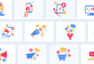 Ladystrategist 20 Unique Marketing Conceptual Illustrations Fully Editable in Canva instagram canva templates social media templates etsy free canva templates