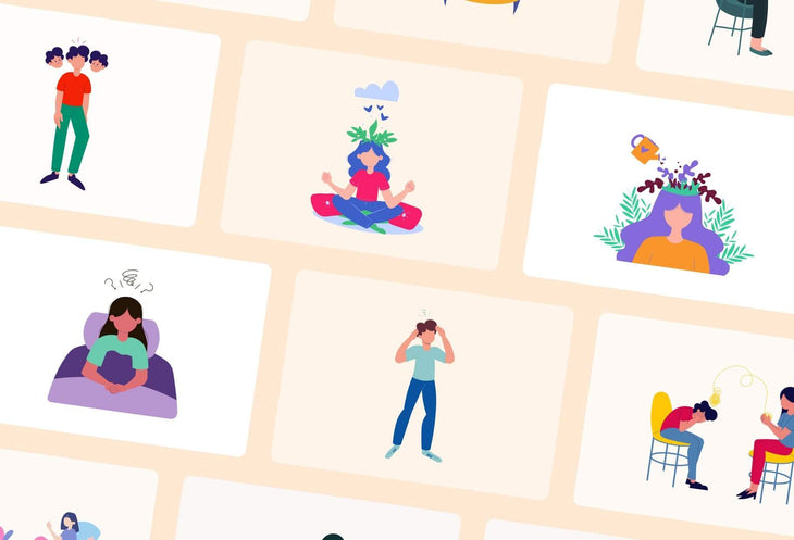 Ladystrategist 20 Unique Mental Health Illustrations - Fully Editable in Canva instagram canva templates social media templates etsy free canva templates