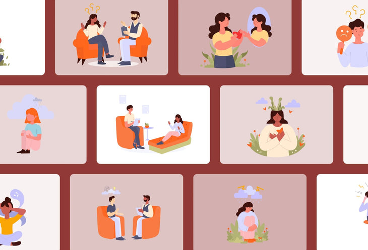 Ladystrategist 20 Unique Mental Health Illustrations Fully Editable in Canva V3 instagram canva templates social media templates etsy free canva templates