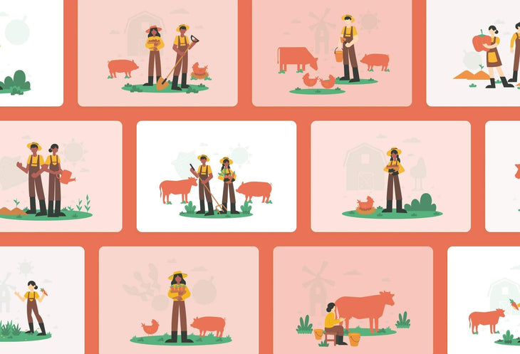 Ladystrategist 20 Unique Organic Farming Illustrations Fully Editable in Canva instagram canva templates social media templates etsy free canva templates