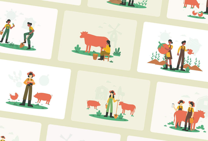 Ladystrategist 20 Unique Organic Farming Illustrations Fully Editable in Canva instagram canva templates social media templates etsy free canva templates