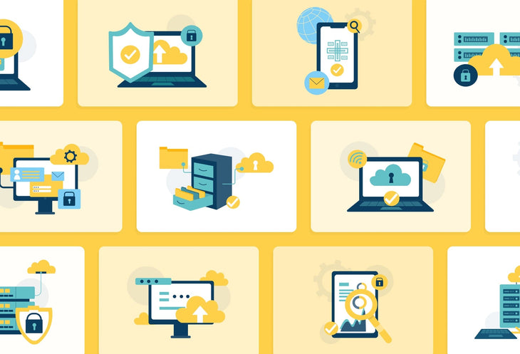 Ladystrategist 20 Unique Privacy and Big Data Conceptual Illustrations Fully Editable in Canva instagram canva templates social media templates etsy free canva templates