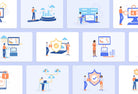 Ladystrategist 20 Unique Privacy and Big Data Illustrations Fully Editable in Canva instagram canva templates social media templates etsy free canva templates