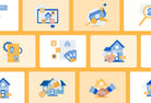 Ladystrategist 20 Unique Real Estate Conceptual Illustrations Fully Editable in Canva instagram canva templates social media templates etsy free canva templates