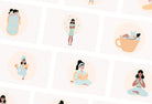 Ladystrategist 20 Unique Self-Care Illustrations - Fully Editable in Canva instagram canva templates social media templates etsy free canva templates